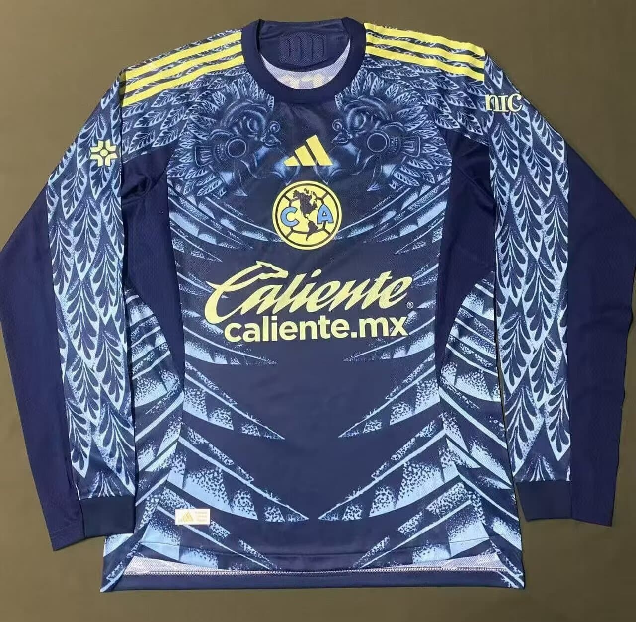 Jersey Azul America Version Jugador Manga Larga