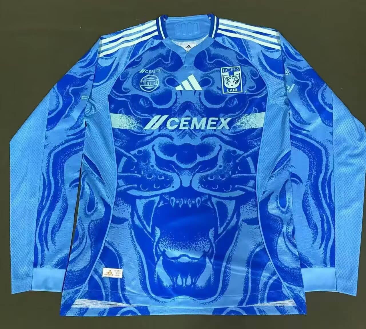 Jersey Azul Tigres Version Jugador Manga Larga