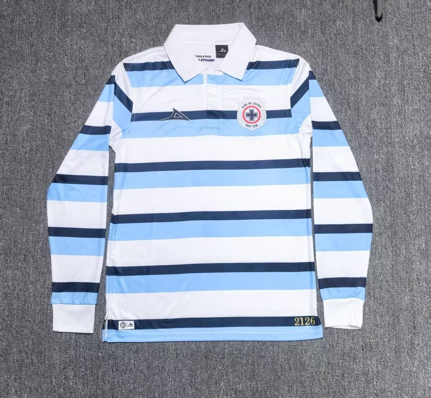 Jersey Retro Blanco Cruz Azul Manga Larga