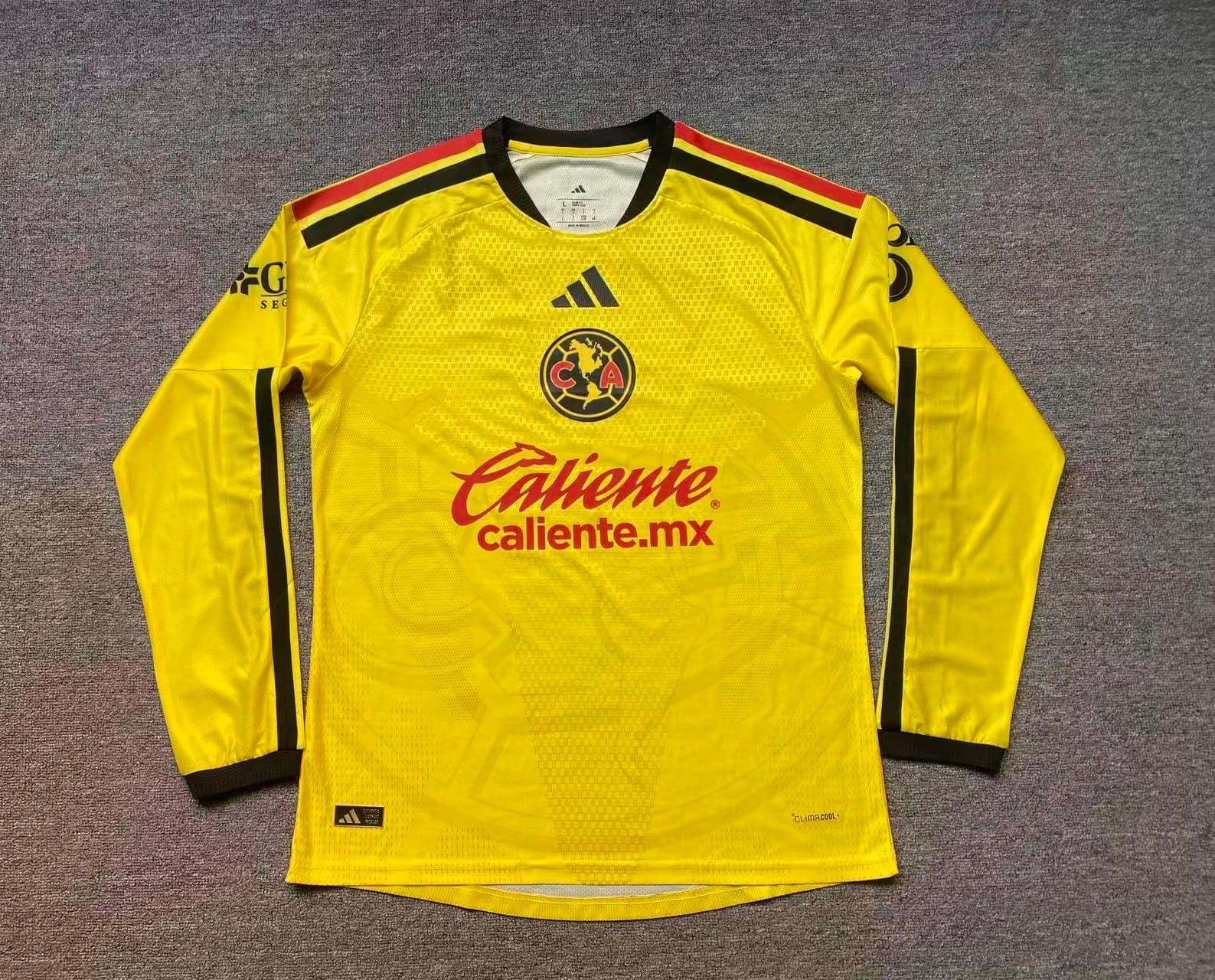 Jersey Amarillo America Local Version Jugador Manga Larga