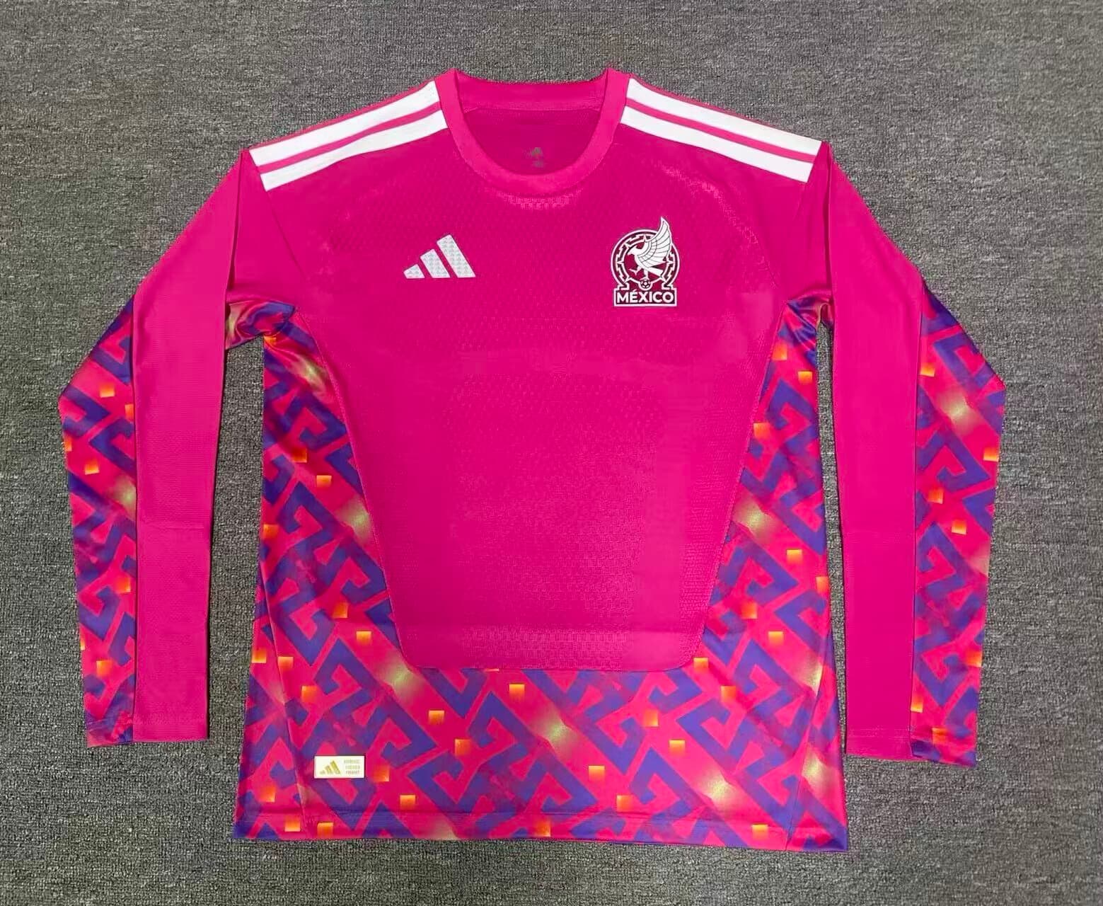 Jersey Portero Rosa Mexico Version Jugador Manga Larga